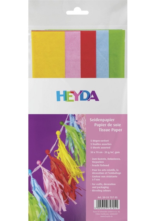 HEYDA Sada hedvábných papírů 50 x 70 cm - světlý mix
