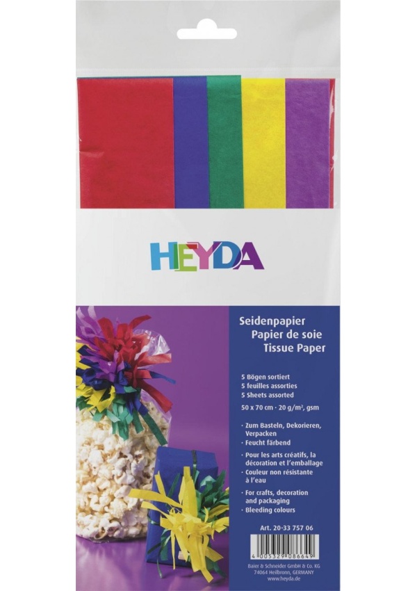 HEYDA Sada hedvábných papírů 50 x 70 cm - tmavý mix