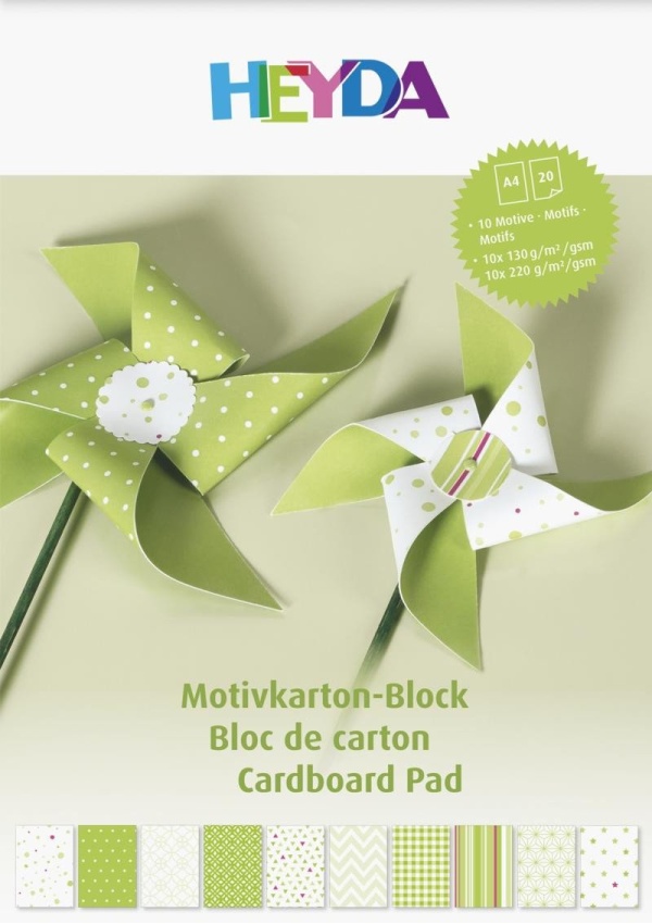 HEYDA Blok barevných papírů A4 - zelený mix 20 listů DAVER, spol. s r.o.
