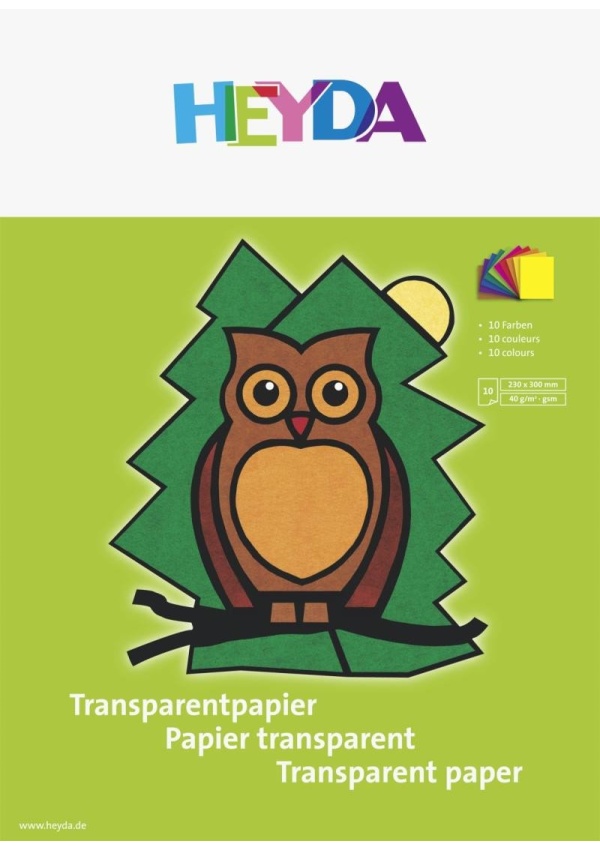 HEYDA Blok transparentních papírů - sova 10 listů