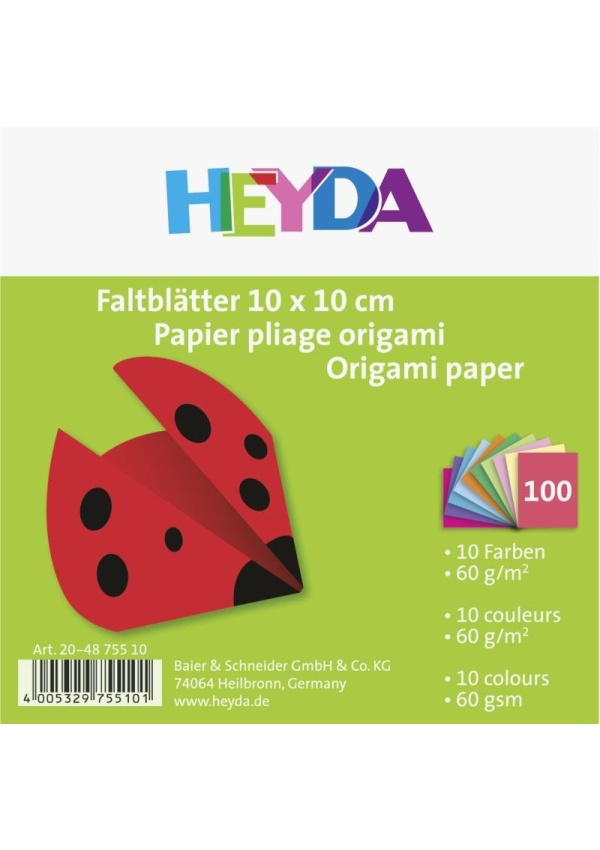HEYDA Papíry na origami 10 x 10 cm ( 100 ks ) DAVER, spol. s r.o.