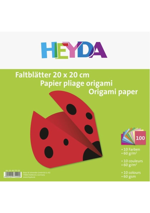 HEYDA Papíry na origami 20 x 20 cm ( 100 ks ) DAVER, spol. s r.o.
