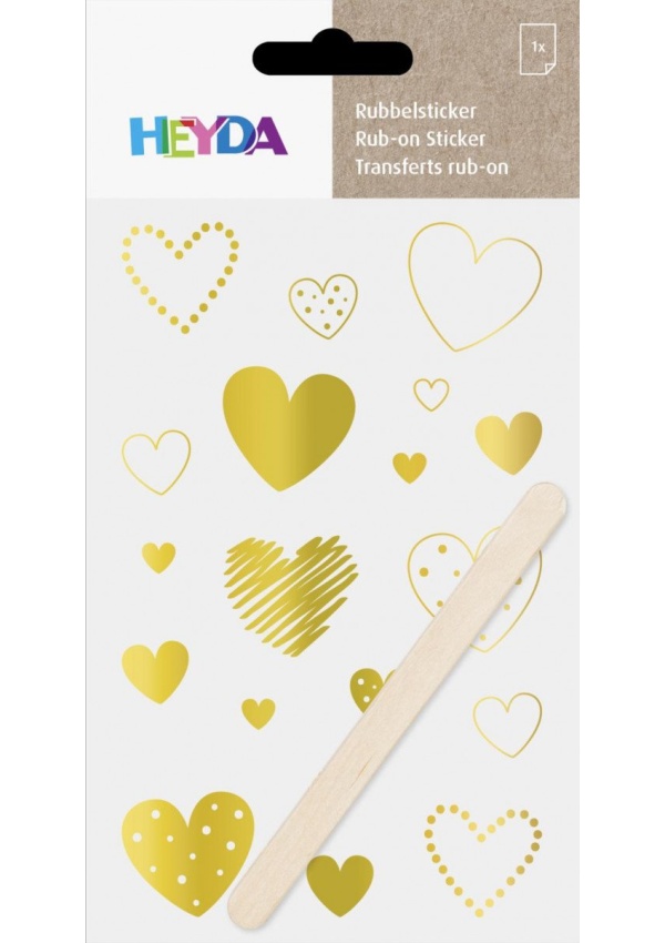 HEYDA Propisoty 10 x 19 cm - srdce zlatá