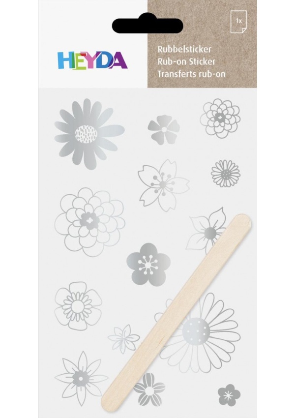 HEYDA Propisoty 10 x 19 cm - květy stříbrné