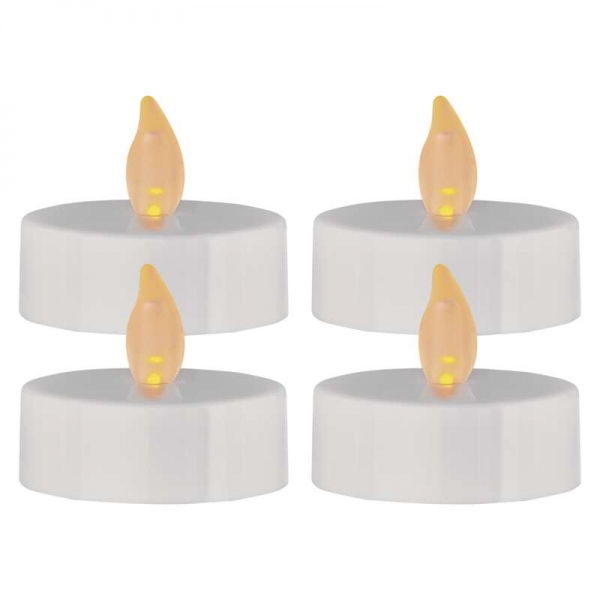 Svíčky LED svítící jantarové, 5,8 cm, 4 ks bílé Anděl Přerov s.r.o.