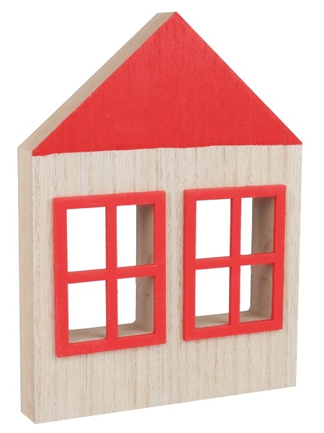 Dům s červenou okenicí dřevěný na postavení 13,5 x 18 cm Anděl Přerov s.r.o.