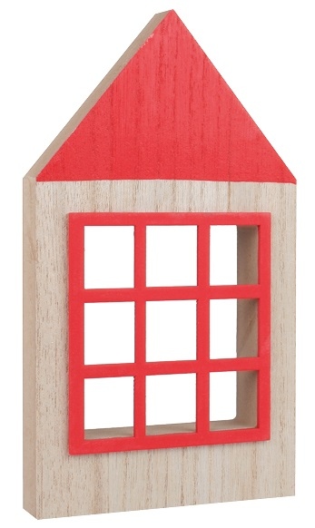 Dům s červenou okenicí dřevěný na postavení 11 x 20 cm Anděl Přerov s.r.o.