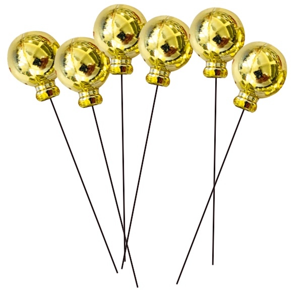 Plastové kuličky na drátku 2 cm, 8 ks, zlaté, v krabičce Anděl Přerov s.r.o.