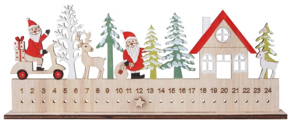 Adventní kalendář Santa na postavení 25 x 10 cm Anděl Přerov s.r.o.