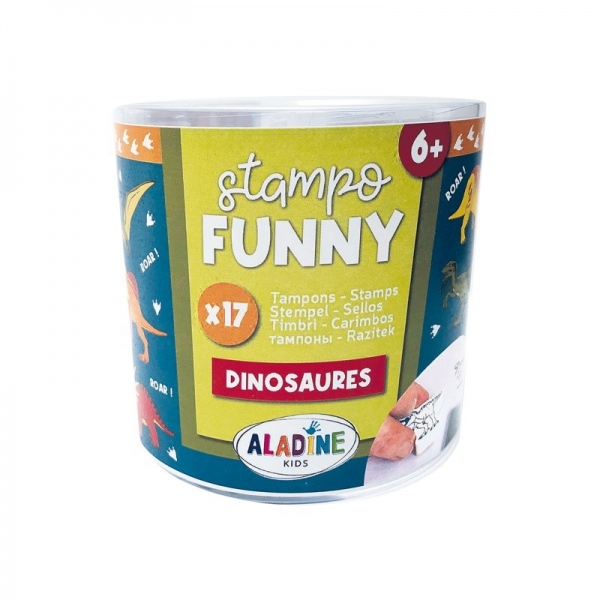 Dětská razítka Stampo Funny, 17 ks - Dinosauři Aladine