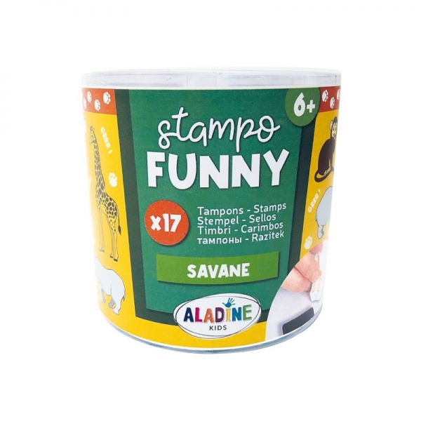 Dětská razítka Stampo Funny, 17 ks - Safari Aladine