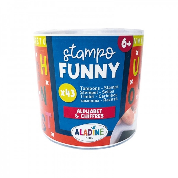 Dětská razítka Stampo Funny, 43 ks - Abeceda Aladine