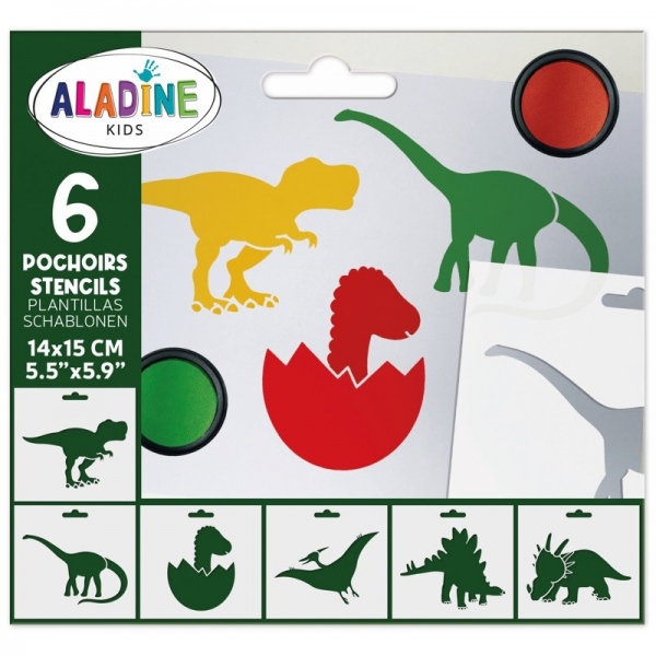 Šablony Aladine, 6 ks - Dinosauři Aladine
