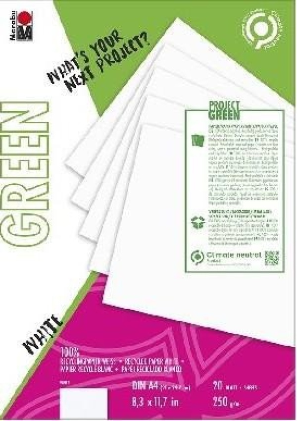 Marabu Green Sada papírů A4 White recykl Pražská obchodní společnost, spol. s r.o.