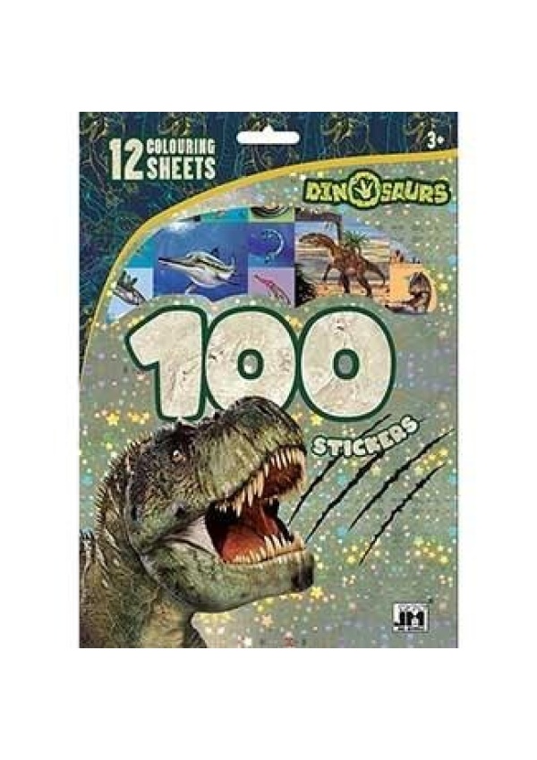 Dinosauři - 100 samolepek s omalovánkovými listy