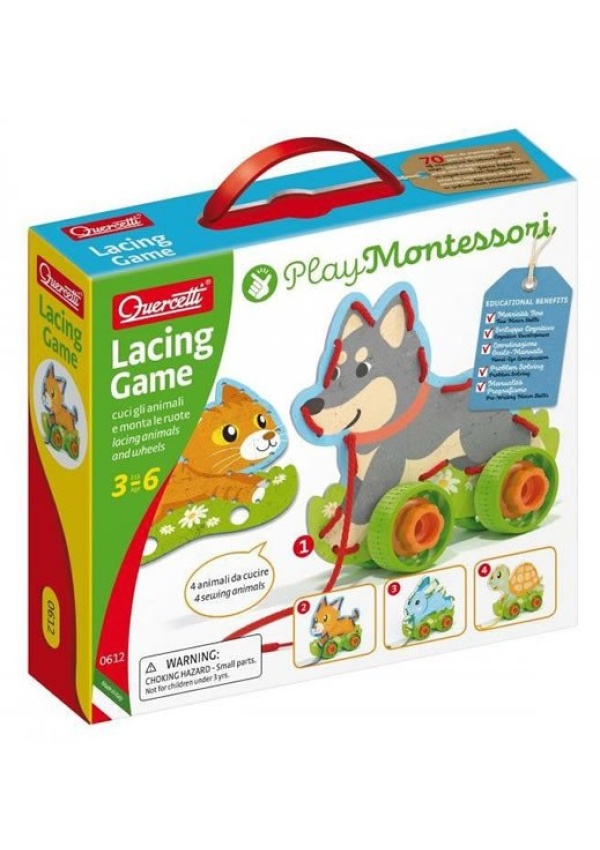 Lacing Game lacing animals a wheels - šněrovací zvířátka s kolečky Pygmalino, s.r.o.