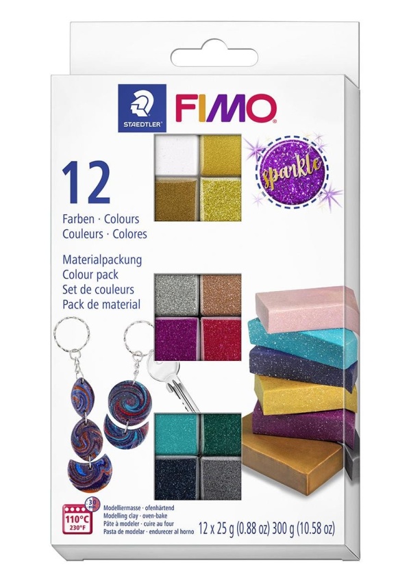 FIMO sada 12 barev x 25g  - Efekt Sparkle