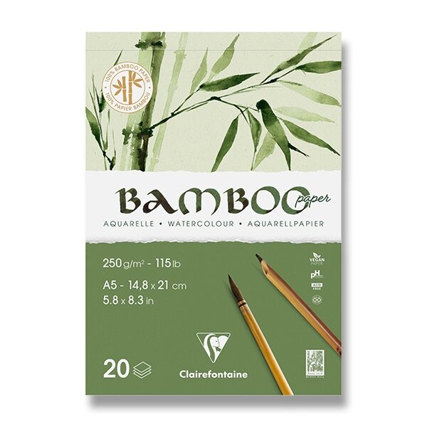 Akvarelový blok Clairefontaine Bamboo A5, 20 listů, 250 g Clairefontaine