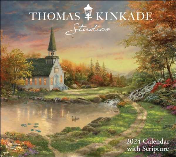 Thomas Kinkade Studios 2024 Deluxe Wall Calendar with Scripture Andrews McMeel Publishing