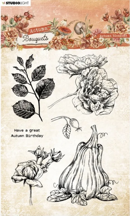 Gelová razítka Autumn Bouquets, 5 ks - Květy podzimu Aladine
