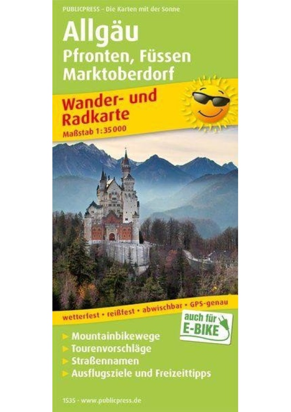 Allgäu Pfronten, Füssen, Marktoberdorf 1:35 000 / turistická a cykloturistická mapa