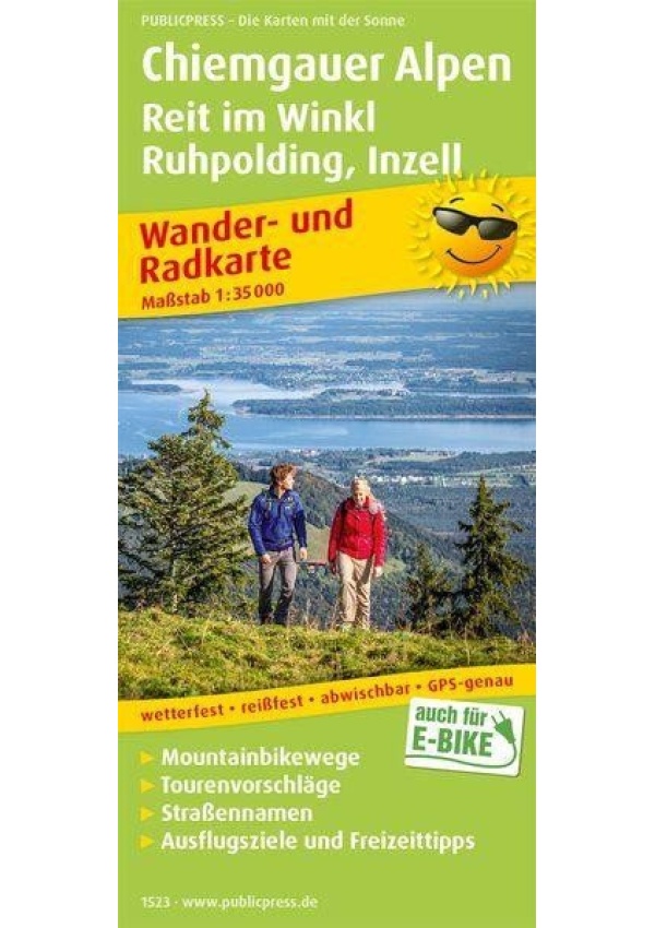 Chiemgauské Alpy, Reit im Winkl, Ruhpolding, Inzell 1:35 000 / turistická a cykloturistická mapa
