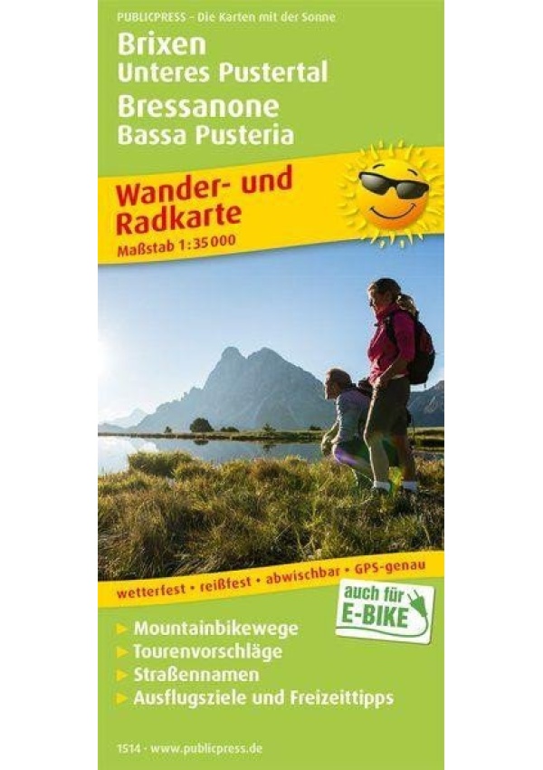 Brixen, Lower Puster Valley / Bressanone, Bassa Pusteria 1:35 000 / turistická a cykloturistická mapa