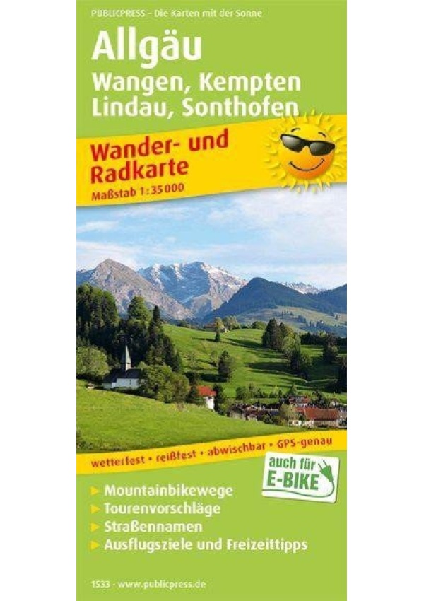 Allgäu Wangen, Kempten, Lindau, Sonthofen 1:35 000 / turistická a cykloturistická mapa