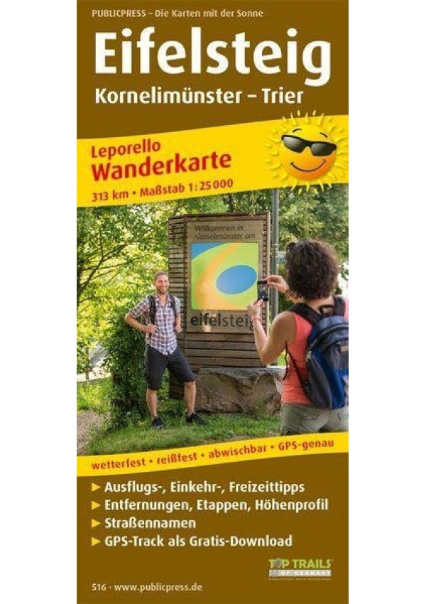 Eifelsteig, Kornelimünster-Trier 1:25 000 / turistická mapa