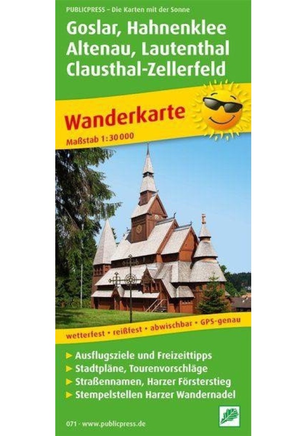Goslar, Hahnenklee, Altenau, Lautenthal, Clausthal-Zellerfeld 1:25 000 / turistická mapa