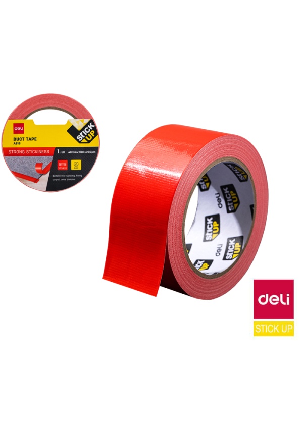 Lepící páska textilní 48mm x 20m červená DELI EA618 DELI