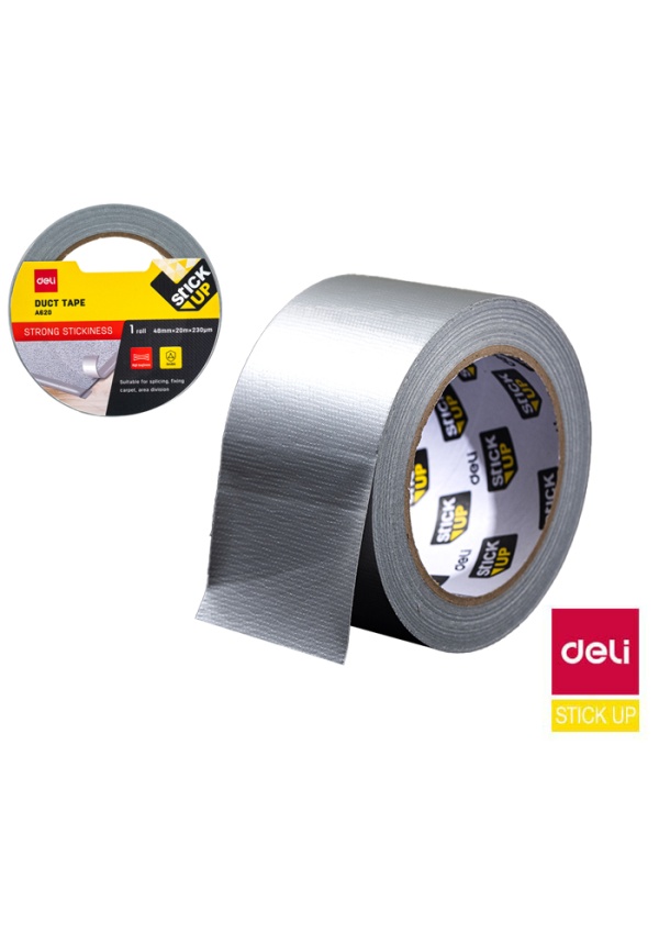 Lepící páska textilní 48mm x 20m stříbrná DELI EA620 DELI