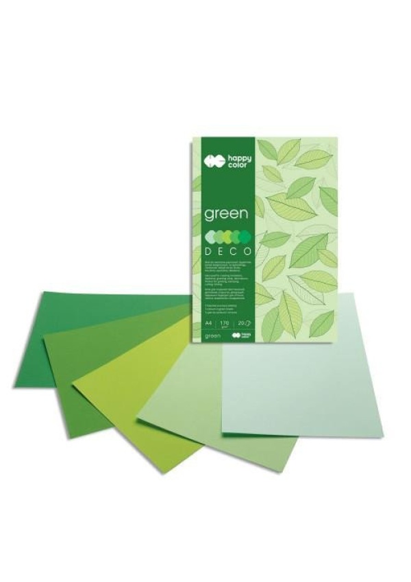 Blok s barevnými papíry A4 Deco 170 g - zelené odstíny KALIA paper, s.r.o.