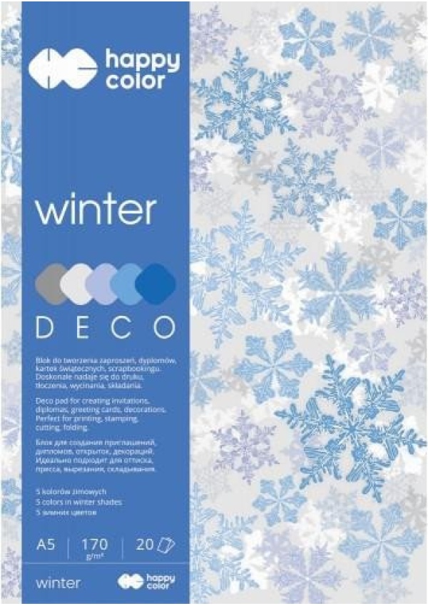 Blok s barevnými papíry A4 Deco 170 g - zima