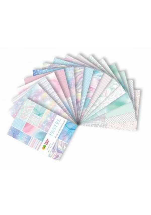 Blok se vzorovanými papíry A4 - Pastel 80 g