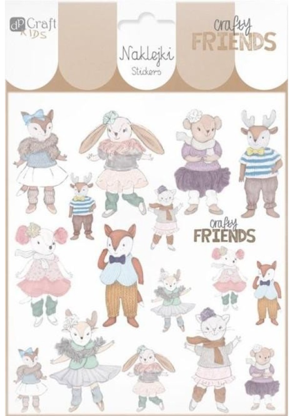 Brokátové samolepky - Crafty Friends 17 ks