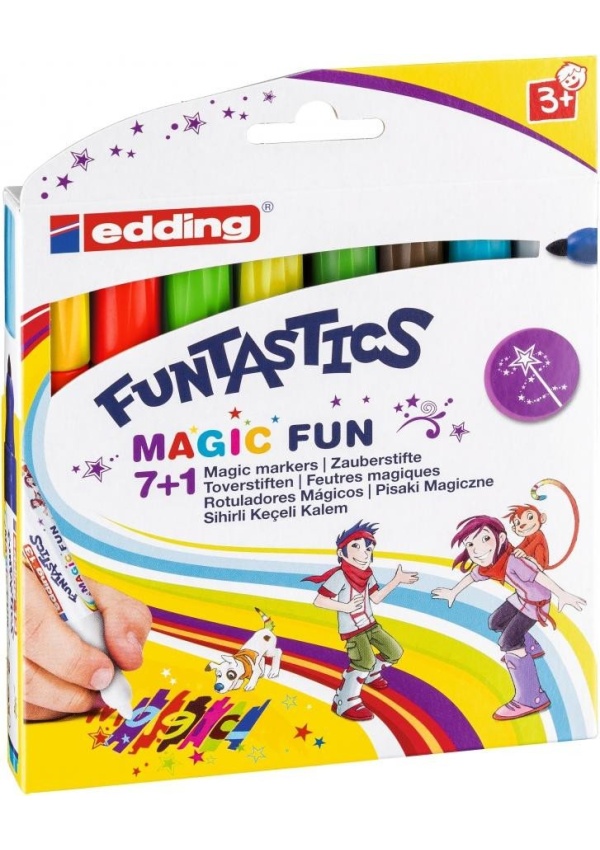 Edding Dětské fixy Funtastics Magic Fun 13, sada 8 barev pro menší děti VOLF kancelářské potřeby spol. s r.o.