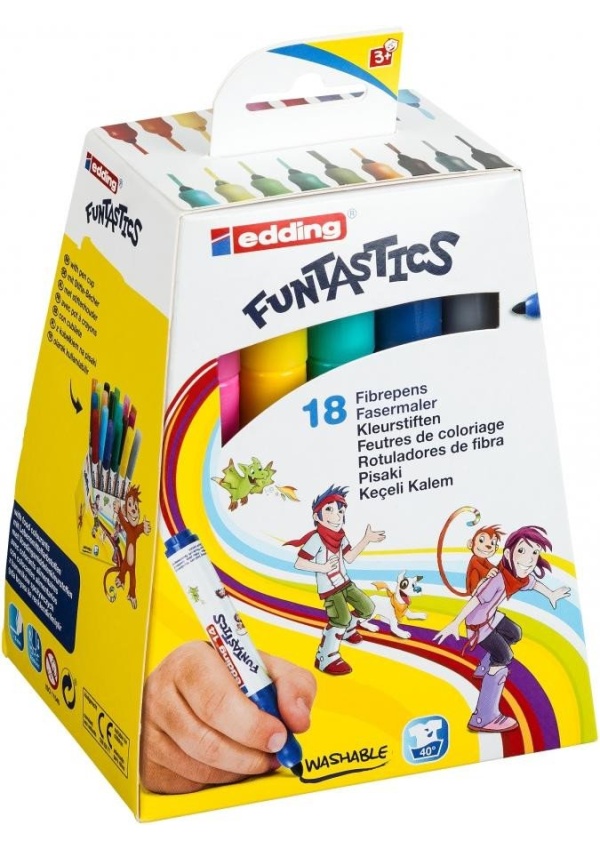 Edding Dětské fixy Funtastics 14, sada 18 barev pro menší děti