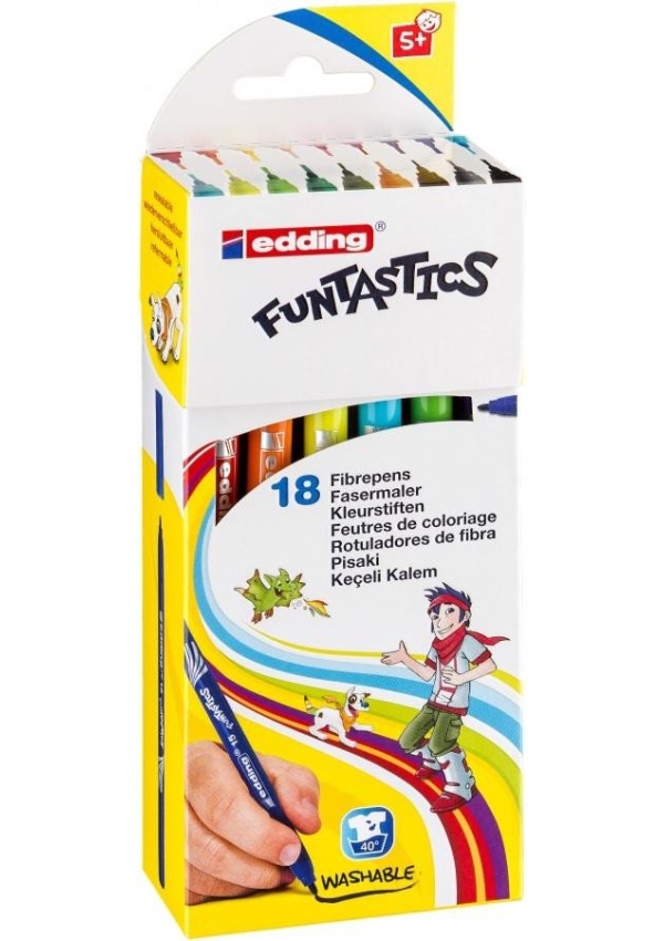 Edding Dětské fixy Funtastics 15, sada 18 barev pro větší děti VOLF kancelářské potřeby spol. s r.o.