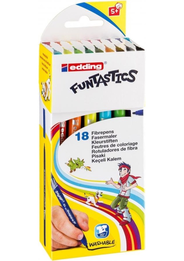 Edding Dětské fixy Funtastics 15, sada 18 barev pro větší děti