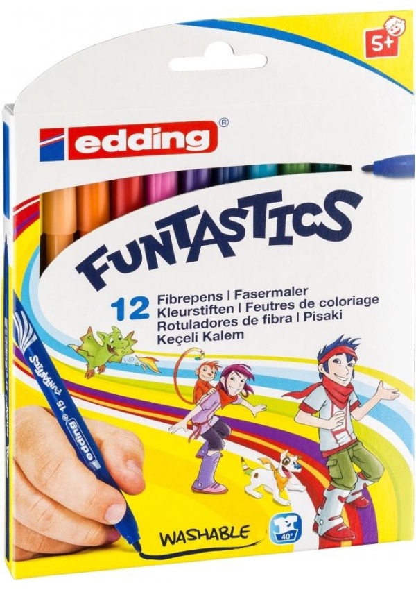 Edding Dětské fixy Funtastics 15, sada 12 barev pro větší děti