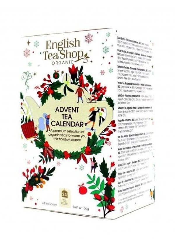 English Tea Shop Čaj Adventní kalendář bio bílý 36 g, 24 ks Feel Nature s.r.o.
