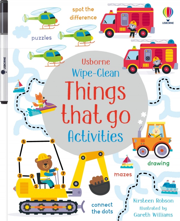 Wipe-Clean Things That Go Activities Usborne Publishing