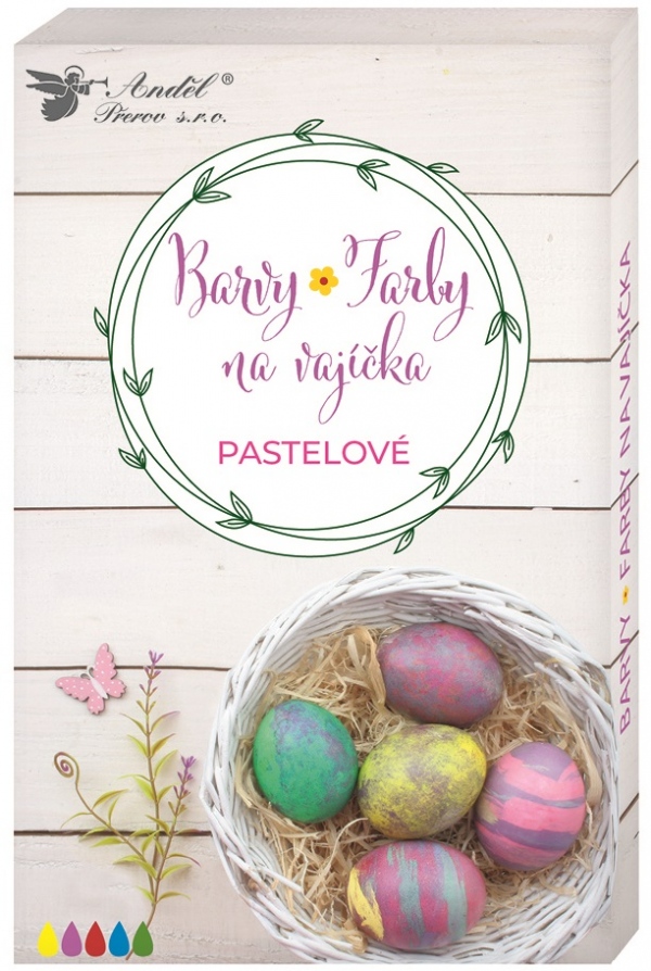Barvy na vajíčka pastelové v tabletách, 5 ks, rukavice Anděl Přerov s.r.o.