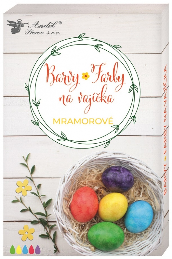Barvy na vajíčka gelové mramorové, 5 ks, rukavice Anděl Přerov s.r.o.