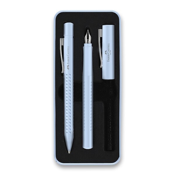 Sada Faber-Castell Grip Edition 2010 plnicí pero a kuličkové pero, výběr barev světle modrá Faber-Castell