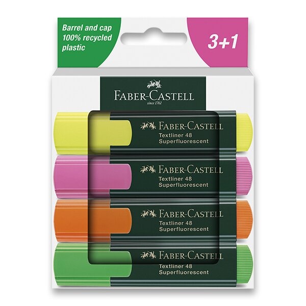 Zvýrazňovač Faber-Castell Textliner 48 sada 4 barev Faber-Castell