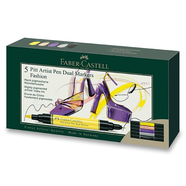 Popisovač Faber-Castell Pitt Artist Pen Dual Marker Fashion sada 5 ks Faber-Castell