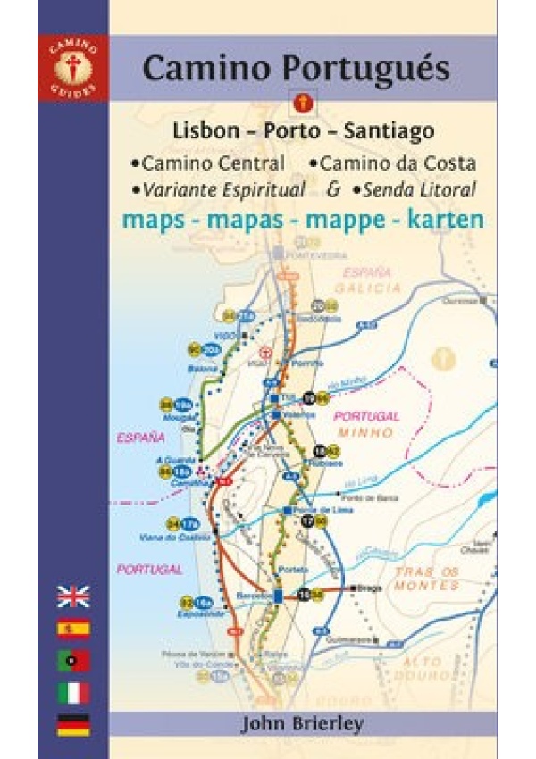 Camino Portugues Maps, Lisbon - Porto - Santiago / Camino Central, Camino de la Costa, Variente Espiritual a Senda Litoral Kaminn Media Ltd
