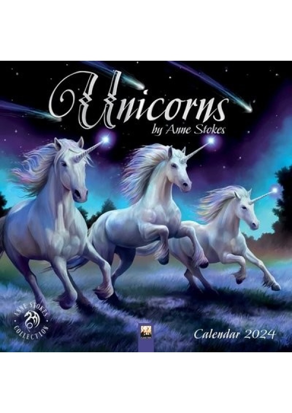 Unicorns by Anne Stokes Wall Calendar 2024 (Art Calendar) Flame Tree Publishing